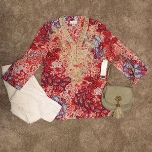 🌟SALE NWT Charter Club paisley/nautical tunic top
